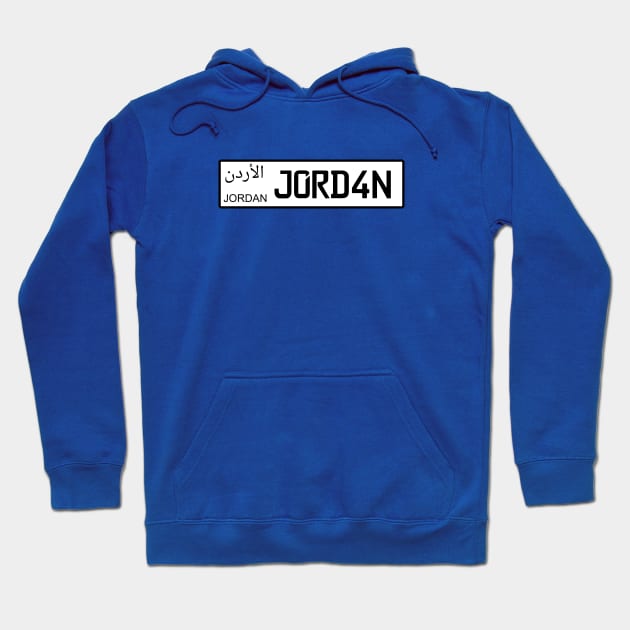 Jordan car license plate Hoodie by Travellers